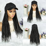 20" Box Braids Baseball Cap Wig | Afro Black Women | Adjustable Hat Wig