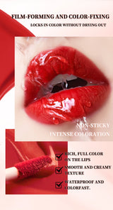 QIBEST 10 Colors Nude Matte Liquid Lipstick Waterproof Silky Lip Gloss Non-Stick Cup Lasting Purple Red Lip Tint Durable Makeup