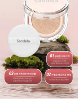 Base de maquillaje hidratante mate y sedosa de SANDELA, de larga duración, con cojín de aire, crema BB y CC en cojín