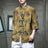 M-5XL Plus Size Mens Chinese Traditional Floral Printed Tang Shirts Frog Button Down Kong Fu Half Sleeve Summer Clothing XXXXXL - Lootquake