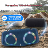 High power bluetooth speaker portable RGB colorful light waterproof wireless subwoofer 360 stereo surround TWS FM boombox