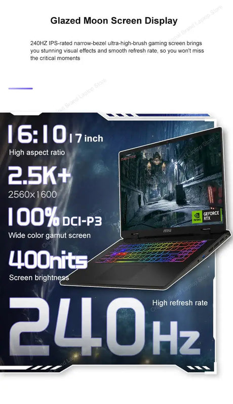 2024 MSI Sword 17 HX Laptop 17 Inch 2.5K QHD 240Hz IPS Screen Netbook i7-14700HX 16GB 1TB SSD RTX4060 Gaming Notebook Computer - Lootquake