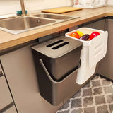 Cubo de basura silencioso y compacto de 3/5 l, ecológico, sellado, para cocina y oficina, no necesita electricidad.