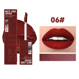 Rouge à lèvres liquide mat 6 couleurs, longue tenue, teinte antiadhésive, brillant à lèvres nude, waterproof, maquillage