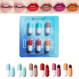 Pills Lipstick  6/10/18 Colors Long Lasting Pill Lipstick Cute Waterproof Non-Fading Lipstick Velvet Matte Lipstick Set