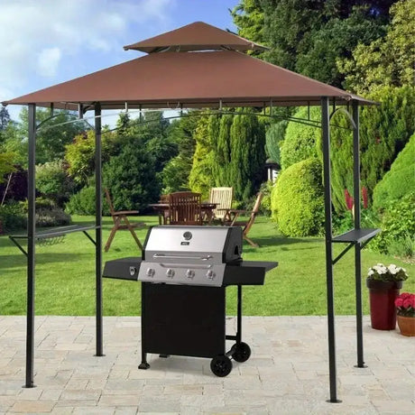 Grill Gazebo 8'x 5' Barbecue Canopy BBQ Gazebo Canopy Tent w/Air Vent Double - Lootquake