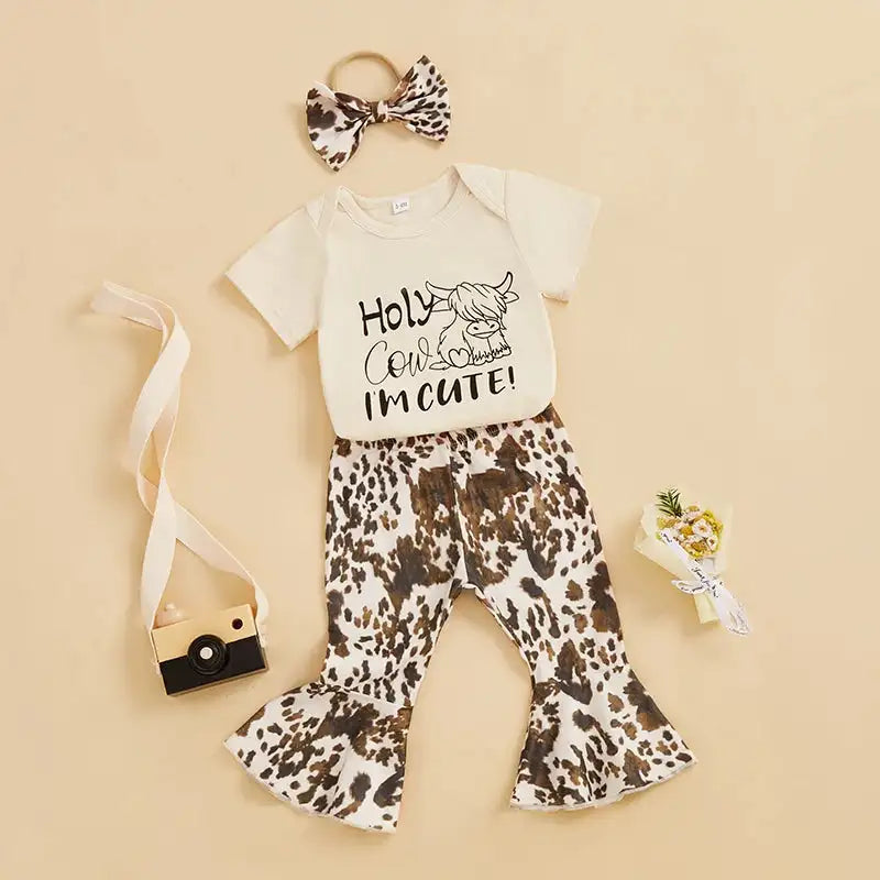 Toddler Girls Cute Summer Set Sleeveless Floral Print Romper with Ruffle Trim and Matching Bow Headband Adorable Outfit for - Lootquake