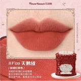 Crema labial Flower Knows Strawberry Cupid Cake, barra de labios hidratante mate, maquillaje de labios suave y sedoso, cosméticos profesionales.