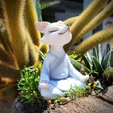 Estatua pequeña de resina con decoración suculenta, exquisita y linda escultura de animal, adorno decorativo simulado para escritorio, bonsái.