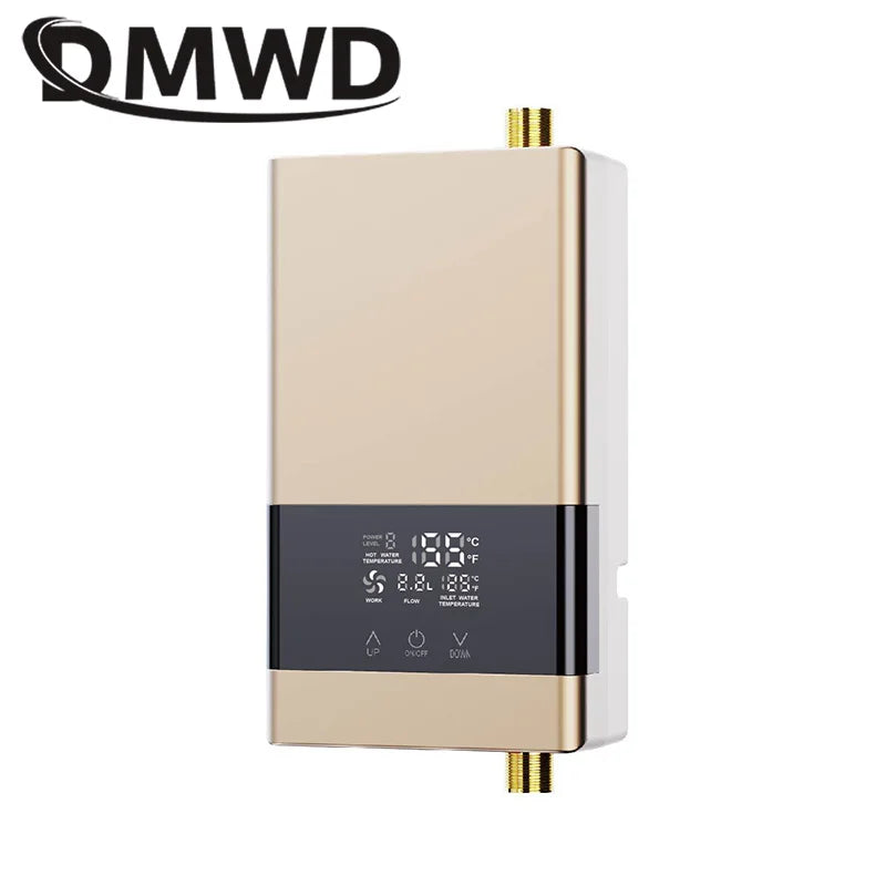 Calentador de agua eléctrico instantáneo sin tanque, control remoto, grifo de cocina, grifo de baño, ducha, ajuste de temperatura