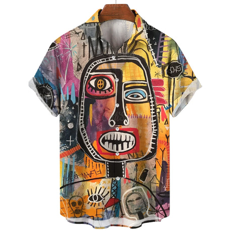 Hawaiian Three-Dimensional Eye Fashion Shirts For Men 3d Print Casual Short Sleeved Summer Tops Funny Clothes For Man Clothing - Lootquake