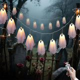 Haunted House Decor Halloween Ghost White Ghost Hanging Light Ghosts Horror Props for Halloween Party White Flying Ghosts