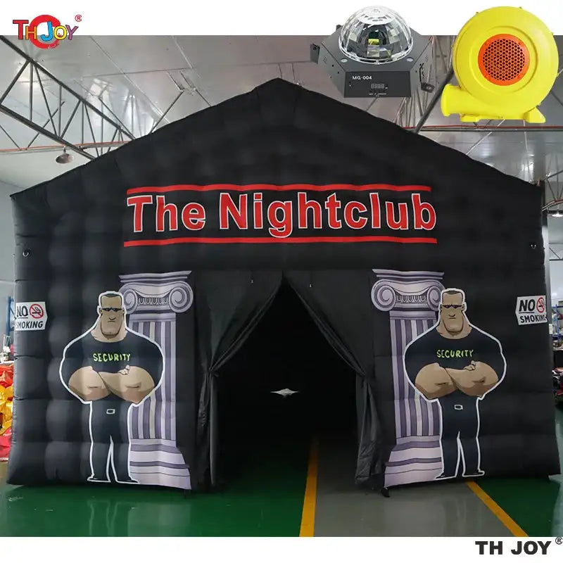 Tente gonflable portable pour discothèque, 7 x 5 m, machine à brouillard et lumière disco, cube noir, livraison gratuite