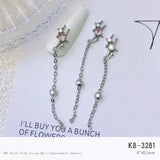 Light Luxury Charms Luxury Nails DIY Nail Charms Japanese Style Pink Jewel Nails Decor Manicure Ornaments Alloy