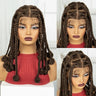 Blonde 12 Inch Synthetic Braided Wigs | Transparent Full Lace Bantu Knotless Box Braids with Baby Hair for Black Women