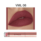 O.TWO.O 12 colores Lápiz labial mate aterciopelado de alta calidad Maquillaje de labios de larga duración Resistente al agua Fácil de usar Brillo labial líquido mate