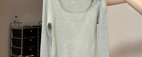 2025 New Long-sleeved Sweaters for Women Slim-fitting Square-neck Bottoming Shirts for Autumn Winter High-end Low-neck Tops - Lootquake