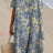 Casual Short Sleeved V-neck Big Swing Dress 2024 New Women's Loose Printed Long Dress Female Retro Flower Print Pullover Dresses - Lootquake