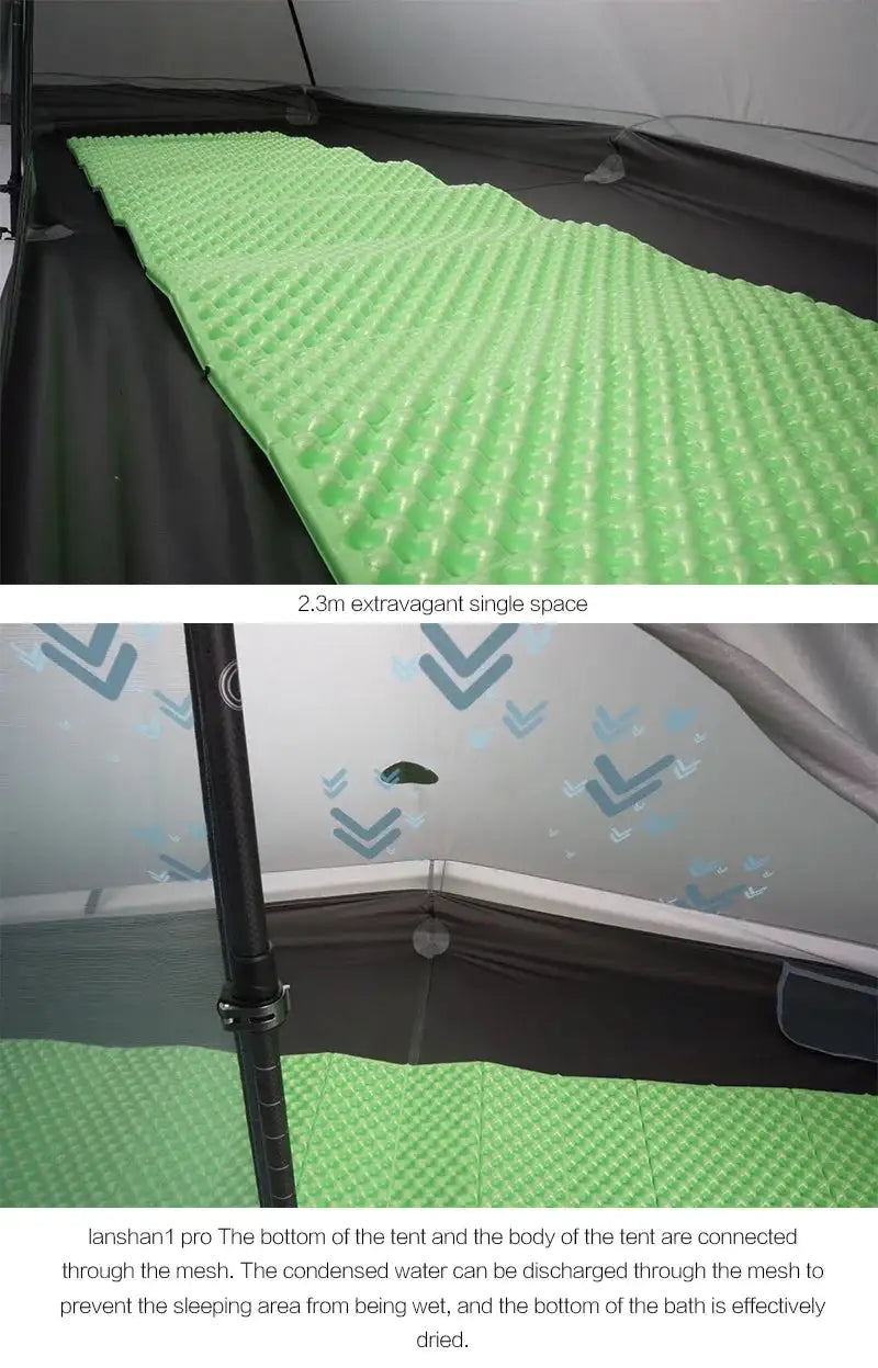 [HODR] 3F UL GEAR Lanshan 1 pro Tipi Tent Rodless Solo Ultralight 690g 20D Nylon Fabric Camping Season Tent Trekking Tents - Lootquake