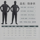 Halloween Costume for Adults & Kids Solid Black JumpSuit Invisible Man & Cat Character Men's Tight Invisibility Clothes