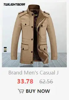 High Quality Men's Casual Jacket 6XL Male Windbreaker Oversized Cotton Classic Jackets Men Clothing Trench Coat A4F5806 - Lootquake
