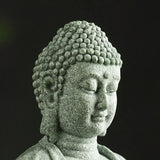 Decoración de pecera de Buda de arenisca, artesanía de Buda de meditación, escultura zen de Buda, micropaisaje, estatua de pecera