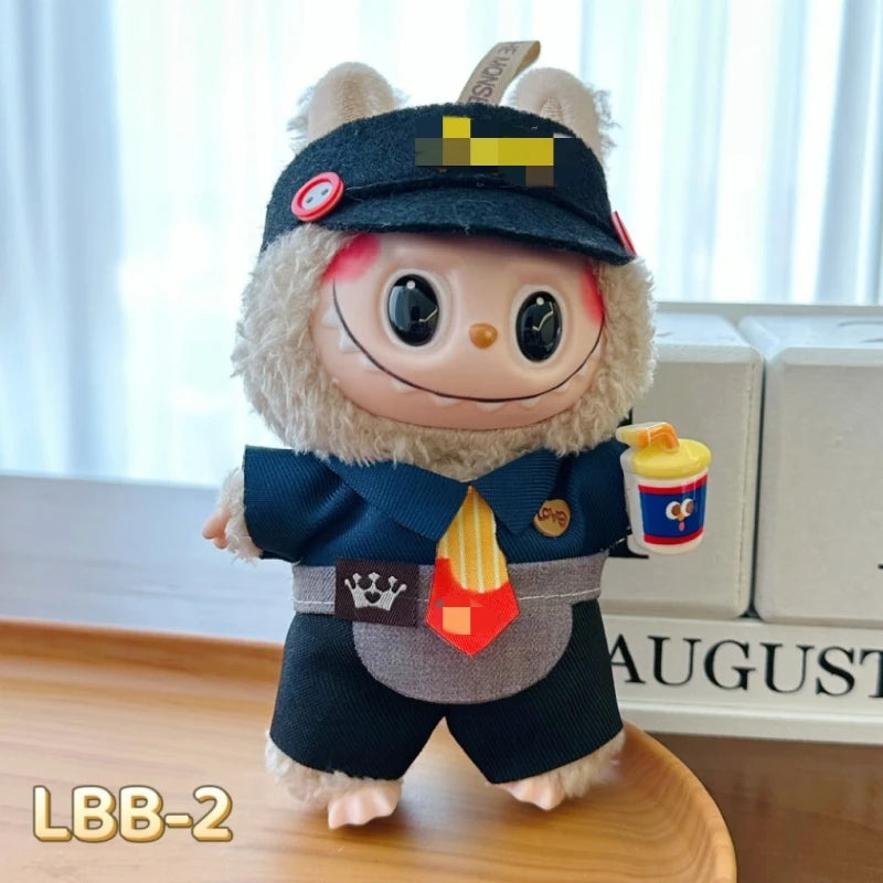 Jolie veste pour poupée Labubu de 17 cm, mini-poupée, vêtements, accessoires, sweat-shirt, jupe, salopette, jouets pour enfants, cadeau d'anniversaire
