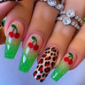 Long nail art patches with purple polka dots and a shiny, fashionable, individual and high-end feel. Detachable 24-piece nail ar