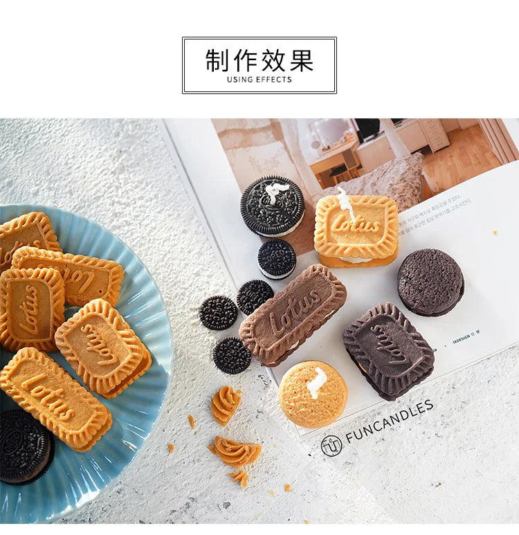 Molde de silicona para velas perfumadas con forma de galleta, para modelar velas, para hacer tú mismo, para hornear pasteles y yeso, herramientas para decorar pasteles.