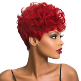 Black Women's Short Curly Elf Wig | Natural Wave Synthetic Wig (Black Color, Layered Elf Cut, Daily Use)