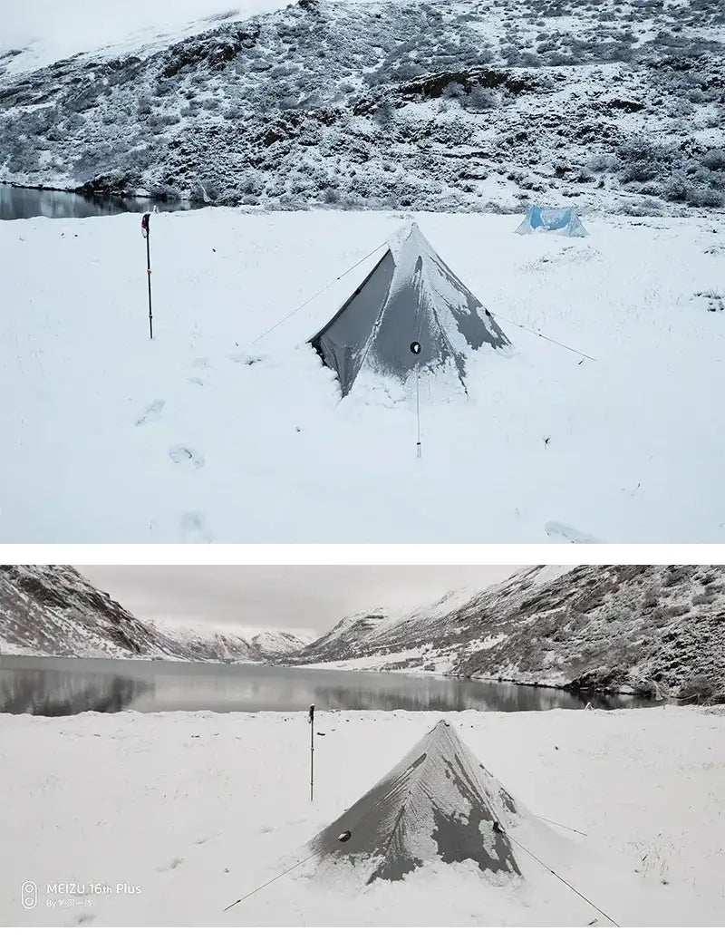[HODR] 3F UL GEAR Lanshan 1 pro Tipi Tent Rodless Solo Ultralight 690g 20D Nylon Fabric Camping Season Tent Trekking Tents - Lootquake