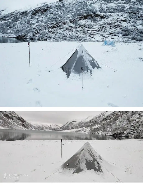 [HODR] 3F UL GEAR Lanshan 1 pro Tipi Tent Rodless Solo Ultralight 690g 20D Nylon Fabric Camping Season Tent Trekking Tents - Lootquake