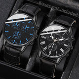 2PCS Set Couple Fashion Casual Leather Watches Ladies Simple Dial Quartz Wristwatches Dress Clock Montre Femme - Lootquake