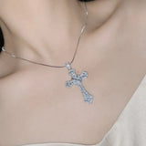 Exquisite Shining Crystal Cross Necklace Pendant Lucky Charming Fashion Jewelry Gift Unisex - Lootquake
