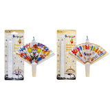 Bougie d'anniversaire en forme d'éventail, fournitures de bougies d'anniversaire, décoration de gâteau d'anniversaire, bougies amusantes pour la décoration du thème d'anniversaire