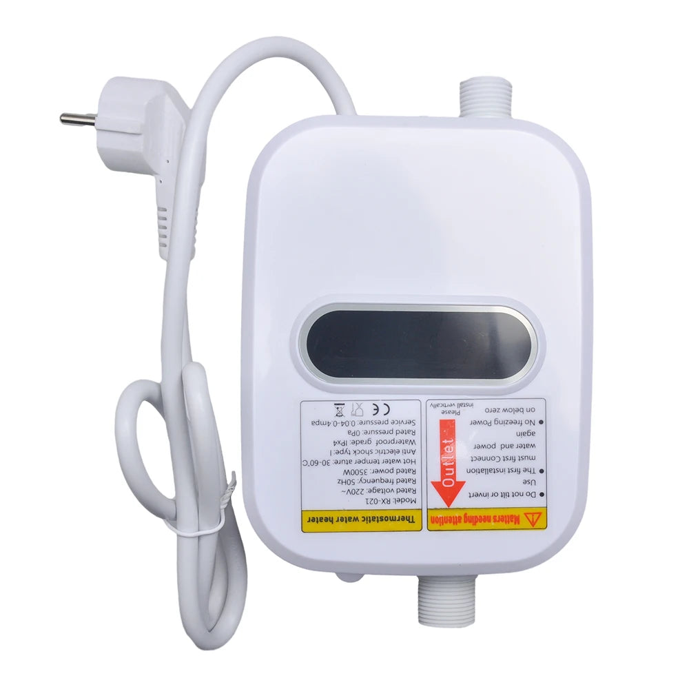 Chauffe-eau instantané 3500 W, robinet de salle de bain, prise UE, affichage numérique, pour maison de campagne, chalet, hôtel