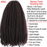 18" Marley Twist Braiding Hair | Crochet Braids | Afro Twist Kinky Hair Extensions | Ombre Colors | 30 Strands/Pack