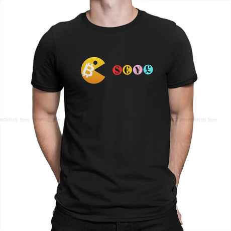 Cryptocurrency Newest TShirt for Men Bitcoin VS Fiat Round Collar Polyester T Shirt Hip Hop Birthday Gifts OutdoorWear - Lootquake