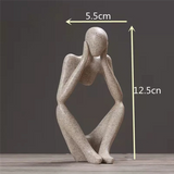 Y51A-3Pcs Minimalist Decor Abstract Thinker Statue Sculpture Set,Neutral Home Decor Mini Sandstone Thinker Figurines Easy To Use