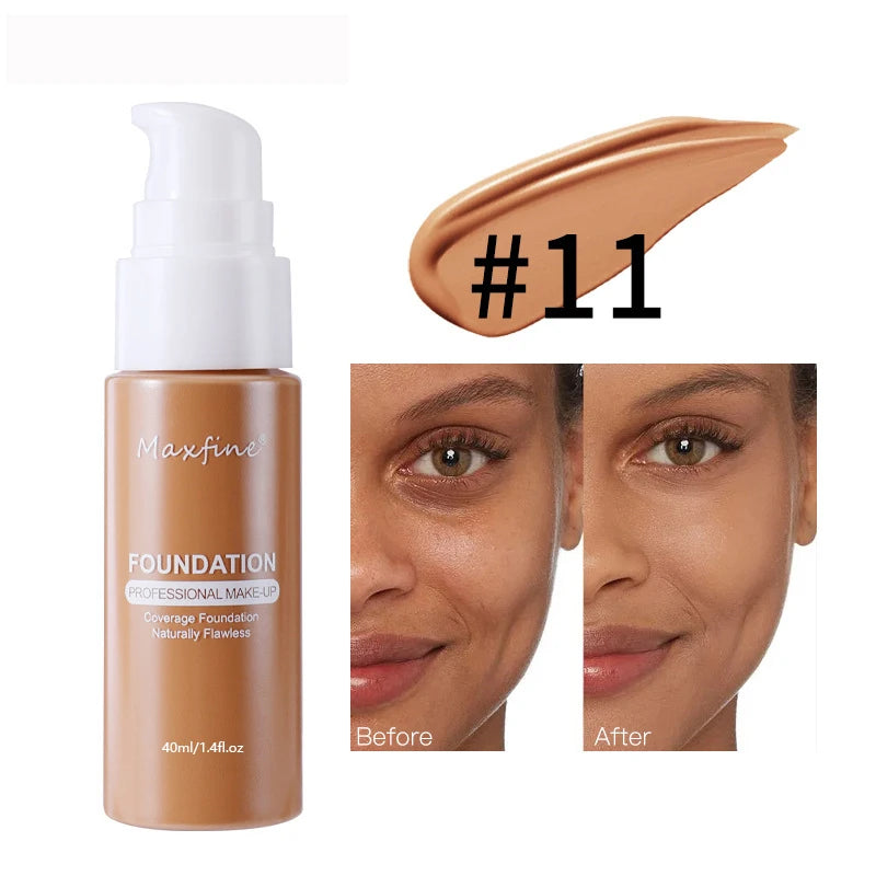 1PCS 12 Color Liquid Foundation Powder Is Light And Delicate Moisturizing High Coverage Easy To Apply And Long Lasting