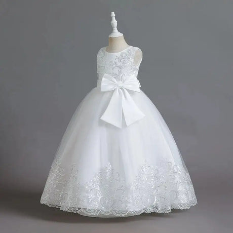 New Christmas Party Princess long dress children's dress children's gauze lace birthday party dinner ball big butterfly dress - Lootquake