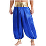 Halloween Men Arabian Indian Prince Cosplay Costume Stain Shiny Harem Trousers Arab Costume Carnival Dress Up Lantern Long Pants