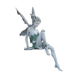 Flower Fairy Sculpture Garden Landscaping Yard Art Ornament Resin Turek Sitting Statue Outdoor Angel Figurines Craft Decoration