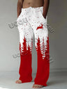 Men'S Christmas Pants 3D Funny Santa Print Casual Pants American Drawstring Loose Lightweight Fashionable Hip-Hop Sports Pants - Lootquake