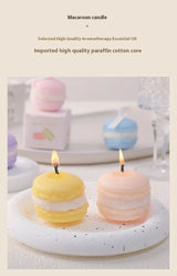 Velas de aromaterapia con diseño creativo de macarrones (2025), colección de fragancias para el hogar, adornos decorativos, regalos de Navidad y cumpleaños.