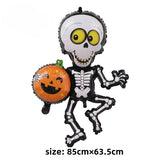 Halloween Balloon Decor Set with Pumpkin Skull Foil Balloons for Spooky Themed Party and Fun Cartoon Shaped Balloons
