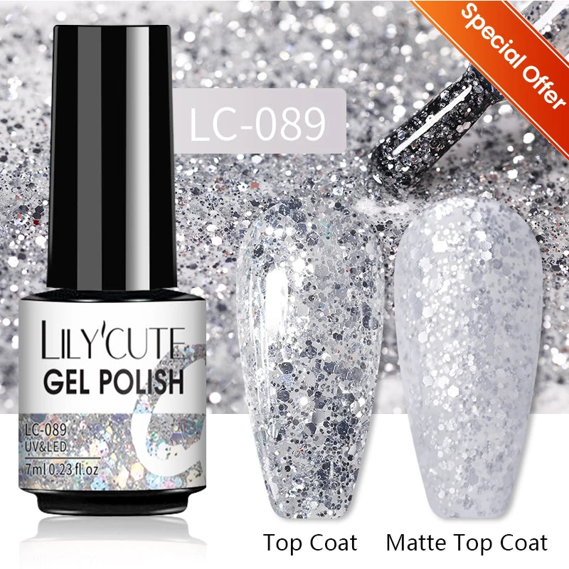 LILYCUTE 5ml Liner Gel Nail Polish UV LED Nail Art Paint Gel Gorgeous Glitter French Effect Semi Permanent Nail Painting UV Gel
