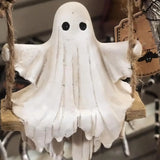 Unique Halloween Figurine Lovely Ghost Decorations Halloween Decor Ghost on Tree Swing Statue Spooky for Desktop Bookshelf Decor