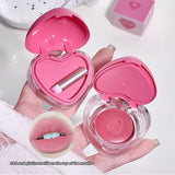 Bálsamo para labios y mejillas en forma de corazón de Gegebear: acabado mate suave y fino con delicados tonos rosados ​​para una apariencia ruborizada.