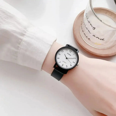 Simple Black White Women Quartz Watches Minimalist Design Silicone Strap Bracelet Wristwatch Women's Watch Reloj Mujer Relogio - Lootquake